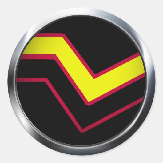 RUBBER LATEX PRIDE MEDAILLON RONDE STICKER (Voorkant)