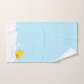 Rubber met blauw hart bad handdoek (Handdoek)