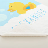 Rubber met blauw hart sherpa deken (3/4)