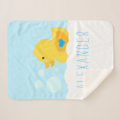 Rubber met blauw hart sherpa deken (Voorkant (horizontaal))