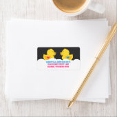 Rubber met roze roze of blauw geslacht met feestda etiket (Insitu)