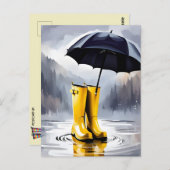Rubber Rain Boots, Briefkaart na doortocht, Briefk (Voorkant / Achterkant)