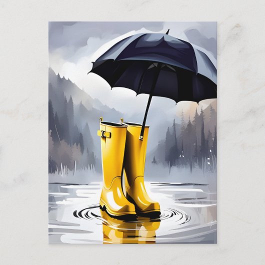Rubber Rain Boots, Briefkaart na doortocht, Briefk (Voorkant)