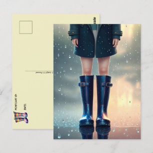 Rubber Rain Boots, postkruising Briefkaart