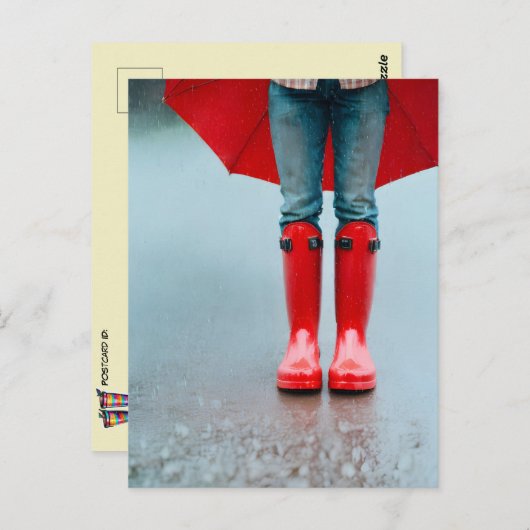Rubber Rain Boots, postkruising Briefkaart (Voorkant / Achterkant)