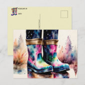 Rubber Rain Boots, postkruising Briefkaart (Voorkant / Achterkant)
