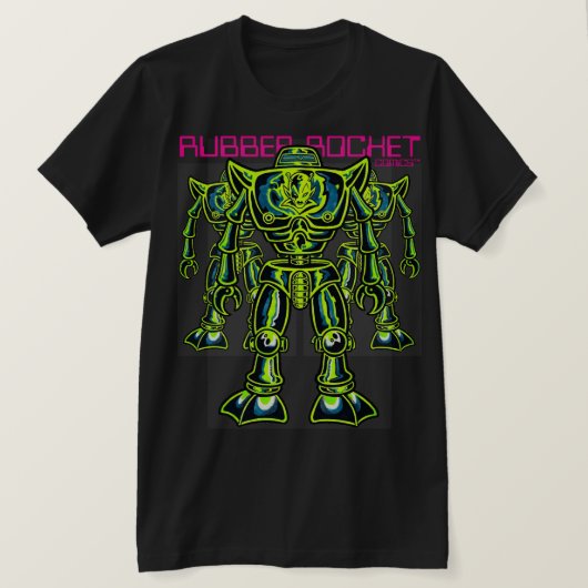 Rubber Rocket Comics™/Robots T-shirt (Design voorkant)