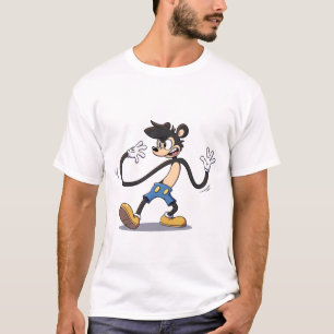Rubber Slang Retro: Een Bendy Cartoon Karakter T-shirt