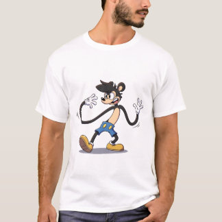 Rubber Slang Retro: Een Bendy Cartoon Karakter T-shirt