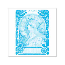 RUBBER STAMP : ALPHONS MARIA MUCHA : LA PLUME