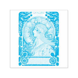 RUBBER STAMP : ALPHONS MARIA MUCHA : LA PLUME  ZELFINKTENDE STEMPEL