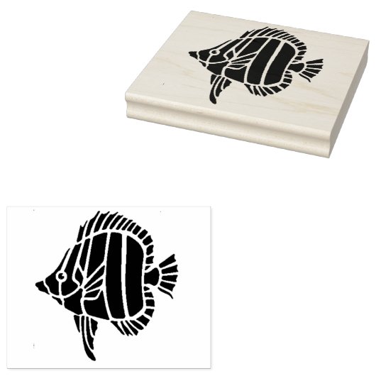 Rubber Stamp - Angel Fish Rubberstempel (Gestempeld)