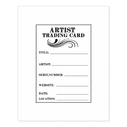 Rubber Stamp Artist Trading Kaart Terug Hoog Rubberstempel (Afrduk)