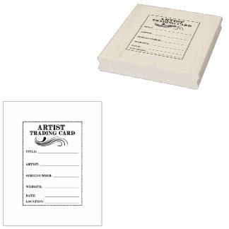 Rubber Stamp Artist Trading Kaart Terug Hoog Rubberstempel