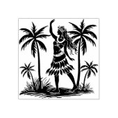 Rubber Stamp Hawaiian Dancer Palm Trees Rubberstempel (Afrduk)