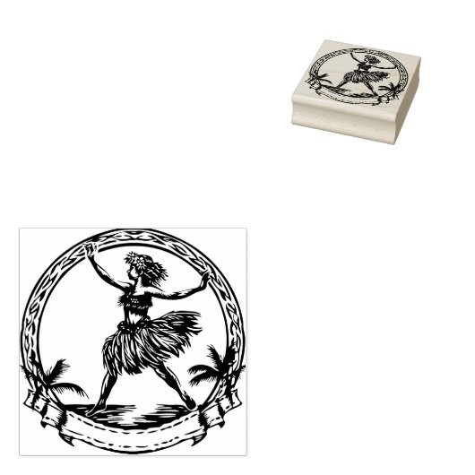 Rubber Stamp Hawaiian Dancer Rubberstempel (Gestempeld)