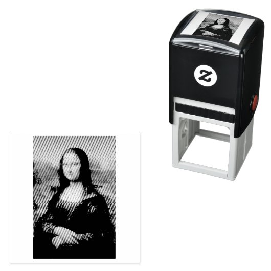RUBBER STAMP : LEONARDO DA VINCI : DE Mona Lisa Zelfinktende Stempel (In situ)
