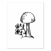 Rubber Stamp Mushroom met Bloem Originele Tekening Rubberstempel (Afrduk)