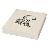 Rubber Stamp Mushroom met Bloem Originele Tekening Rubberstempel (Stempel)