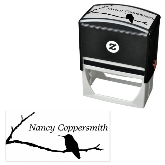 Rubber Stamp - Naam met kolibrie Zelfinktende Stempel (In situ)
