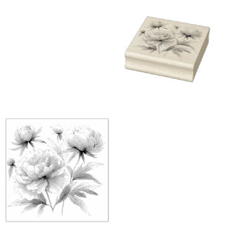 Rubber Stamp Peonies VAR01 Rubberstempel