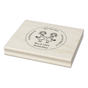 Rubber Stamp - sla de datum van lesbiennes op Rubberstempel