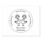 Rubber Stamp - sla de datum van lesbiennes op Rubberstempel (Afrduk)