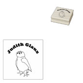 Rubber Stamp - Uil Outline met Naam Rubberstempel (Gestempeld)