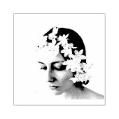 Rubber stempel - bloem meisje afbeelding (Afrduk)