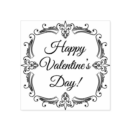 Rubber stempel happy valentijnsdag (Afrduk)