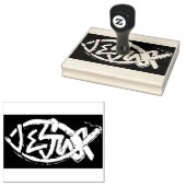 Rubber stempel "In Jesus Name" 4 x 5 (Gestempeld)