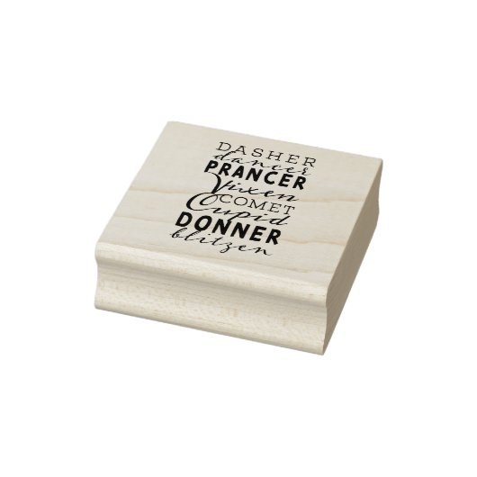 Rubber stempel & inkt | Rendieren van de Kerstman (Stempel)