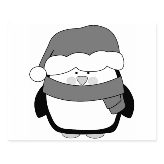 Rubber Stempel - Kerst Pinguïn (Afrduk)