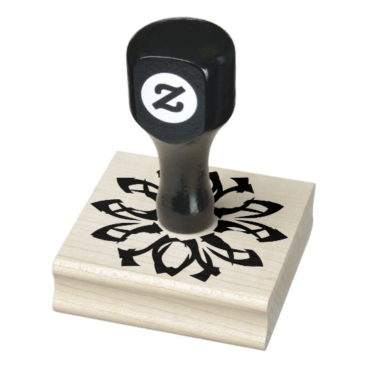 Rubber stempel met bloempatroon uit één element  (Stempel)