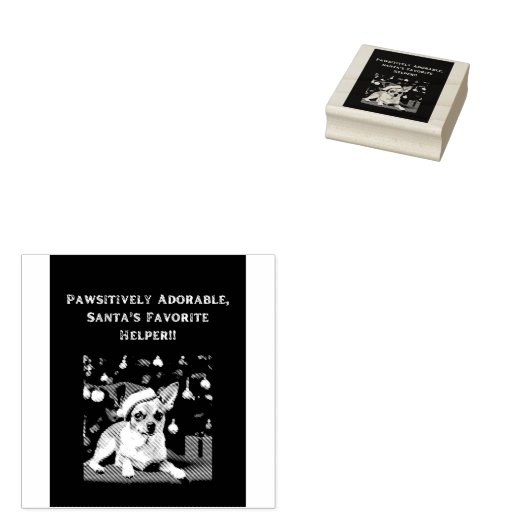 Rubber stempel met Chihuahua in Santa hat (Gestempeld)