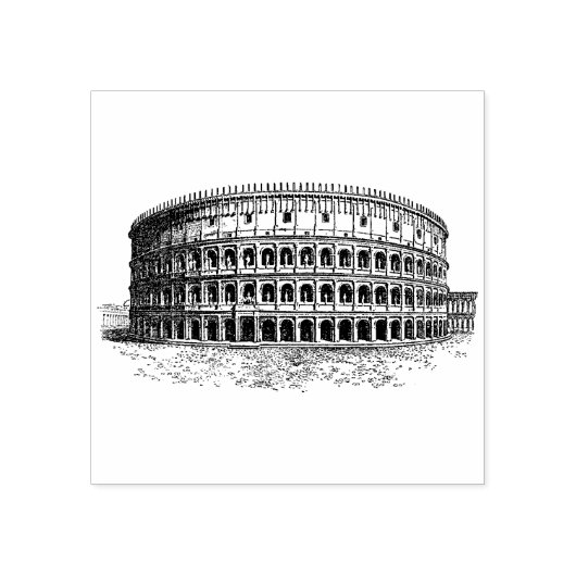 Rubber stempel met  Colosseum (Afrduk)