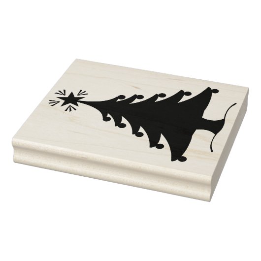Rubber stempel met kerstboom met ster (Stempel)