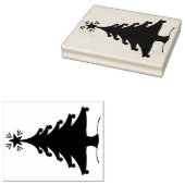 Rubber stempel met kerstboom met ster (Gestempeld)