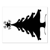 Rubber stempel met kerstboom met ster (Afrduk)