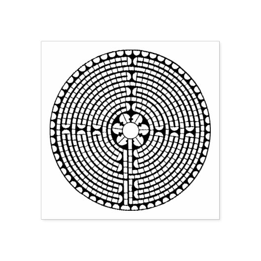 Rubber stempel met  Labyrint (Afrduk)