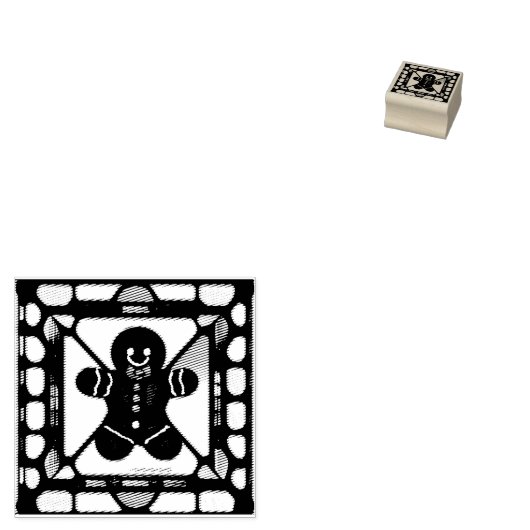 Rubber stempel met peperkoek man (Gestempeld)