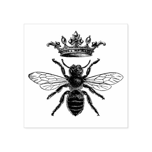 Rubber stempel met  queen bee (Afrduk)