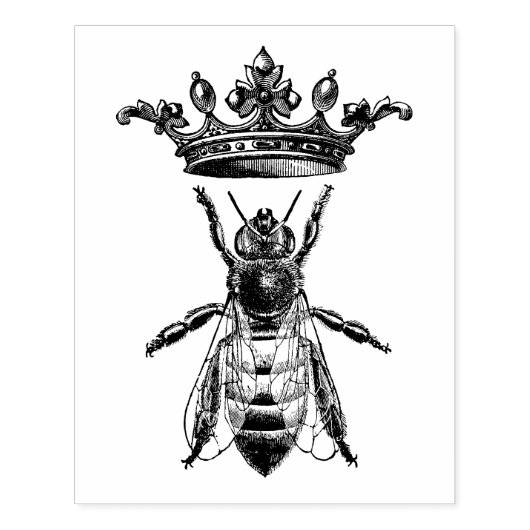 Rubber stempel met  queen bee (Afrduk)