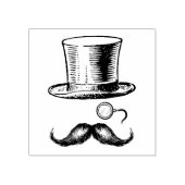 Rubber stempel met snor, pet, monocle (Afrduk)