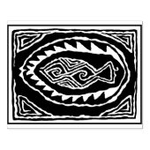Rubber stempel met visontwerp in folk art stijl vo (Afrduk)