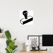 Rubber Stempel Poster (Thuiskantoor)