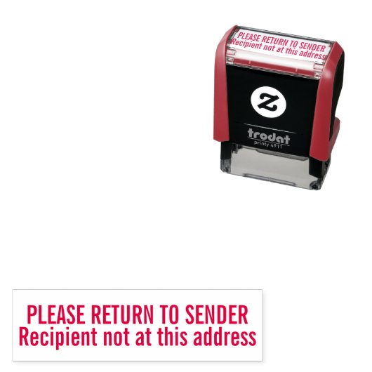 Rubber stempel retour afzender niet op dit adres (In situ)
