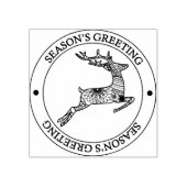 Rubber stempel seizoenen groet met herten springen (Afrduk)