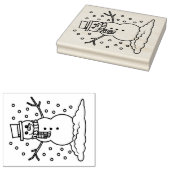 Rubber Stempel - Sneeuwman (Gestempeld)