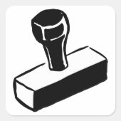 Rubber stempelstickers vierkante sticker (Voorkant)